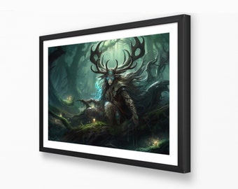 Armoured Night Elf in an Enchanted Forest - Fantasy World Posters