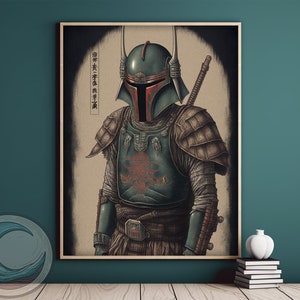 Vintage Samurai Bounty Hunter Portrait - Samurai Posters