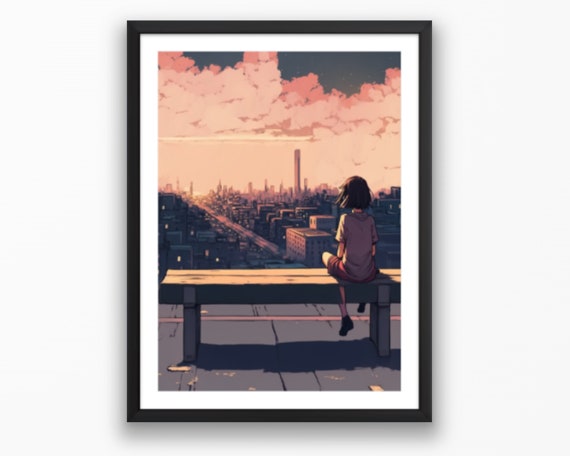 Lofi Anime Girl Sitting on a Bench Anime World Posters - Etsy Lofi Anime Girl Sitting on a Bench Anime World Posters - Etsy