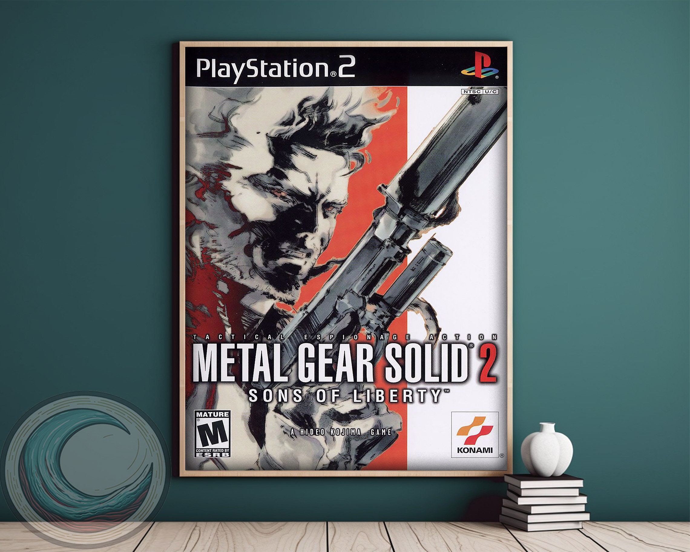 Metal Gear Solid 2 Cover Box Artwork the PS2 Classic Game Box 