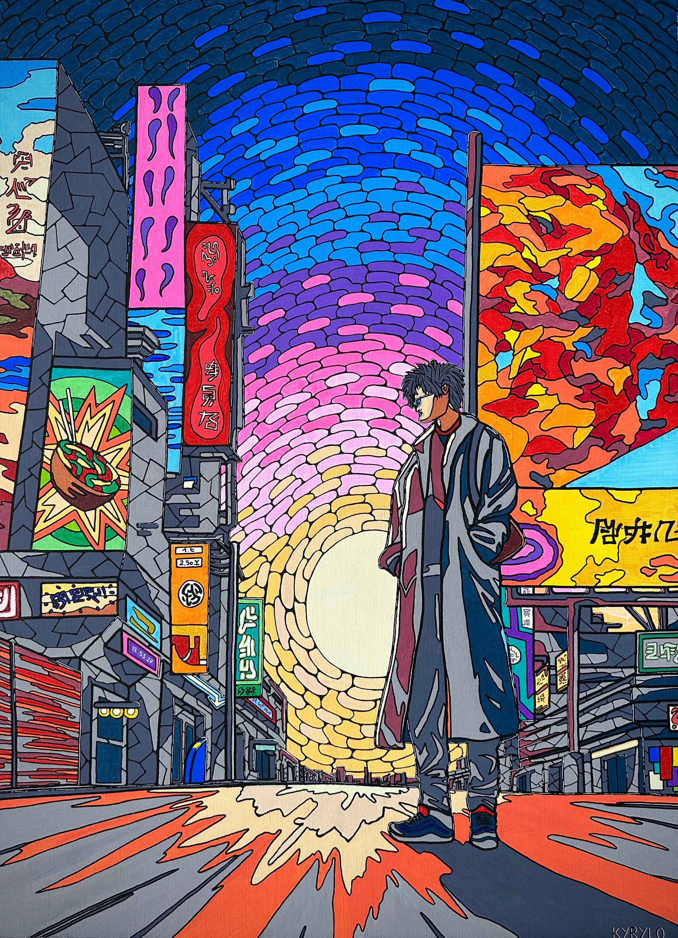 ゴールデン 絵画 キャンバス POSCA 20cm×20cm