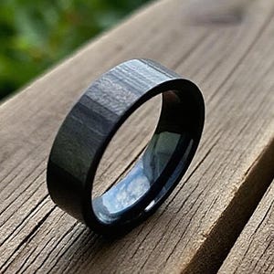 Minimalist Black Steel Band Ring