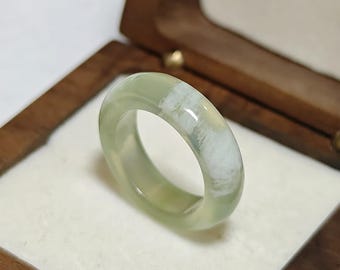 5 US Authentic Green Jade Ring Natural Serpentine Gemstone Grade A