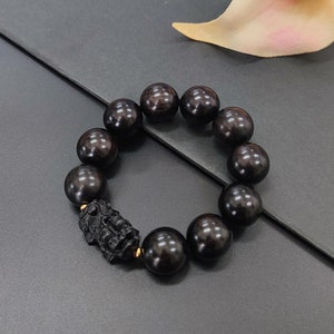 Black Sandalwood Bracelet: Natural Wood Beaded Bracelet for Men (20mm)