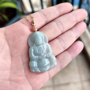 Guanyin Pendant Authentic Guanyin Buddha Jadeite Jade Pendant Necklace Natural Burmese Grade A
