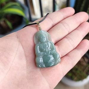 Guanyin Pendant Authentic Guanyin Buddha Jadeite Jade Pendant Necklace Natural Burmese Grade A
