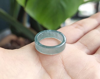 7US Authentieke Jadeïet Platte Jade Bandring Natuurlijke Rang A