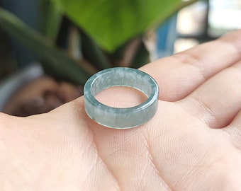 7US Authentieke Jadeïet Platte Jade Bandring Natuurlijke Rang A