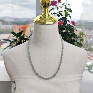 Authentic Serpentine Beaded Necklace: Natural Green Gemstone