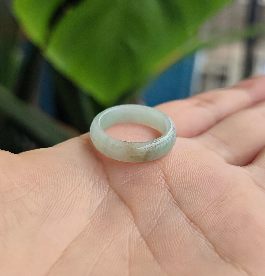 7.5US Real Jade Ring Authentic Jadeite Jade Ring Natural Burmese Grade ...