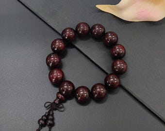 Wood Bracelet Authentic Red Sandalwood Large Natural Wood Beaded Bracelet for Men