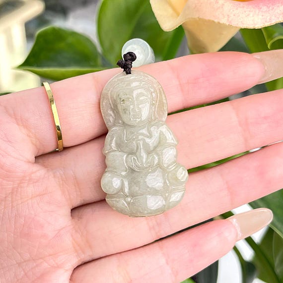 観音仏翡翠ペンダントネックレス: 天然ビルマグレード A - Etsy 日本