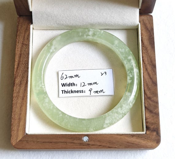62mm Authentic Green Jade Bangle Natural Serpentine Gemstone - Etsy