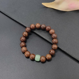 Natural Wood Beaded Bracelet: Authentic 10mm Beads