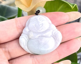 本物の翡翠製笑仏ペンダントネックレス - Etsy 日本