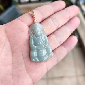 Guanyin Pendant Authentic Guanyin Buddha Jadeite Jade Pendant Necklace Natural Burmese Grade A