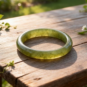 60 mm äkta grön jadearmband naturlig serpentin ädelsten
