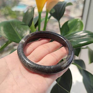 62mm Serpentine Bangle: Two Tone Natural Stone
