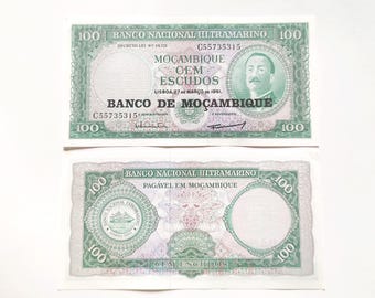 Mozambique Banknote 100 Metical Uncirculated Condition Authentic