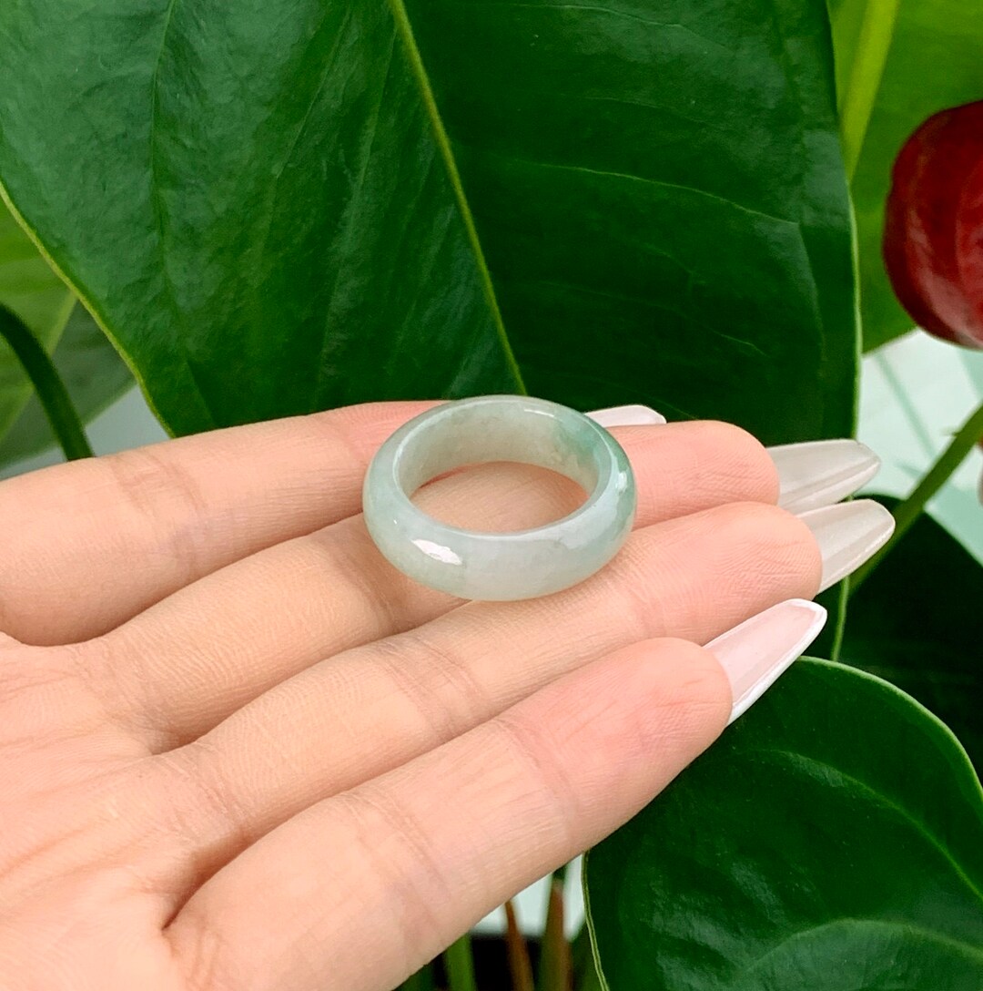 6.5US Real Jade Ring Authentic Jadeite Jade Ring Natural Burmese Grade ...