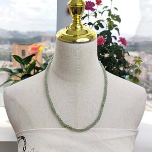 Authentic Green Serpentine Beaded Necklace - Grade A, 55cm