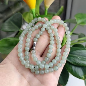 Authentic Green Serpentine Beaded Necklace (55cm)