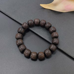 Natural Wood Beaded Bracelet: Authentic 13mm Wood Beads
