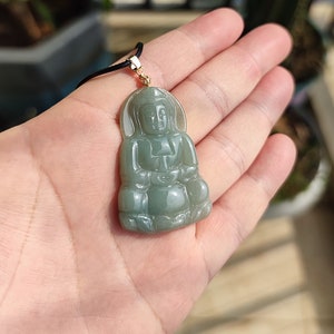 Guanyin Pendant Authentic Guanyin Buddha Jadeite Jade Pendant Necklace Natural Burmese Grade A
