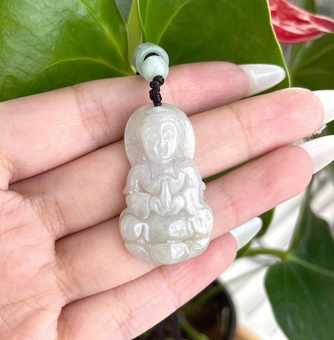 Pendentif Ancien En Jadéite Blanche Naturelle - Cachet De Cire D'origine - 19 Grammes - Très Bon état