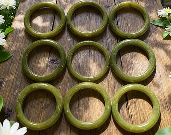 Authentic Green Jade Bangle Natural Serpentine Gemstone