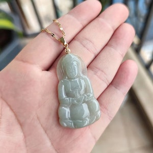 Guanyin Pendant Authentic Guanyin Buddha Jadeite Jade Pendant Necklace Natural Burmese Grade A