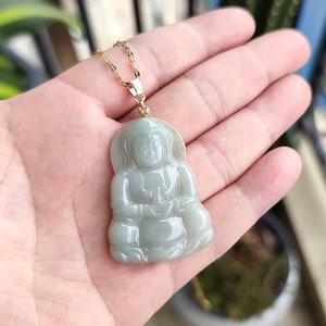 Guanyin Pendant Authentic Guanyin Buddha Jadeite Jade Pendant Necklace Natural Burmese Grade A