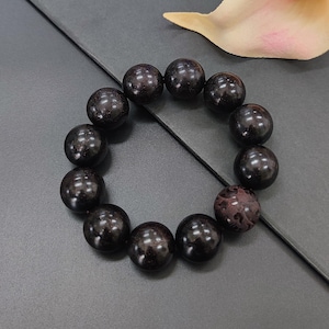 Black Sandalwood Beaded Bracelet: Natural Wood, Men&#39;s Jewelry (21mm)