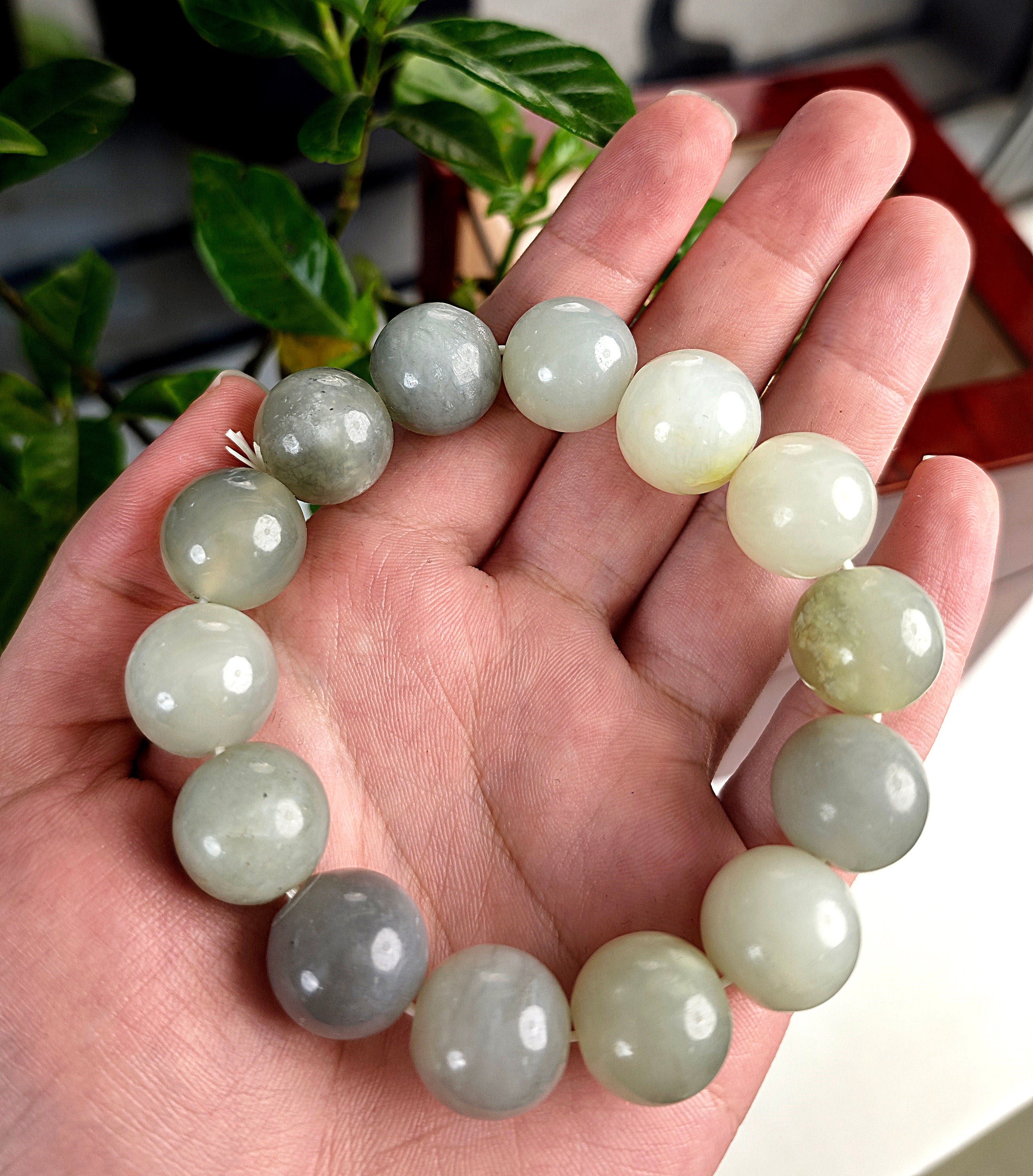 16mm Serpentine Beaded Bracelet: Natural Grade A Gemstone - Etsy