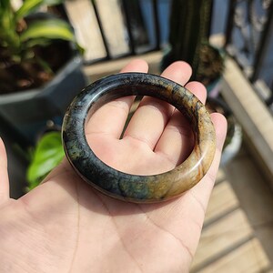 59mm Serpentine Bangle: Two Tone Natural Stone Bracelet