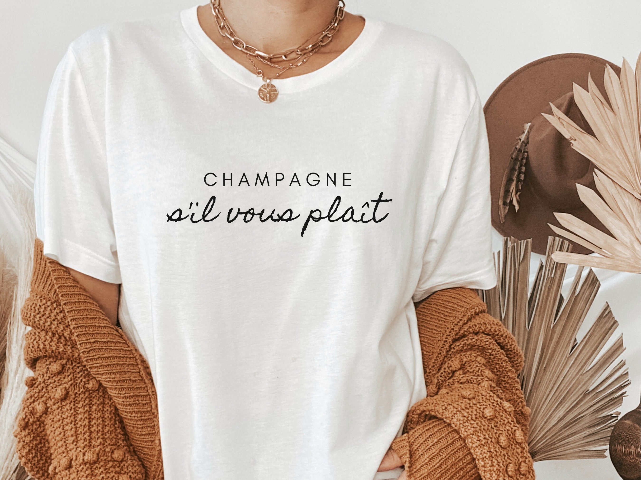 Champagne Sil Vous Plait T シャツ - トレンディ ブランチ T シャツ - Etsy 日本