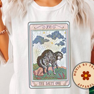 Lustiges Katzen-Shirt - Salziges Katzen-Shirt - Lustiges Tarot-Karten-Shirt - Hexenkleidung - Tarot-Liebhaber - Trendy - Tumblr - Influencer