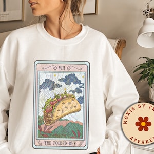 Suéter de taco divertido - Sudadera de cartas del tarot - El doblado - Ropa de bruja - Amante del tarot - De moda - Tumblr - Influencer