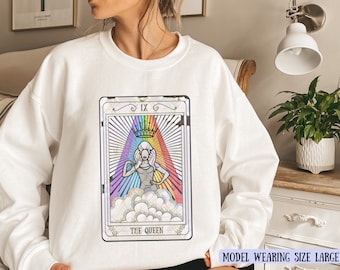 Sudadera con carta del tarot de Drag Queen arcoíris – Suéter de bruja LGBTQ