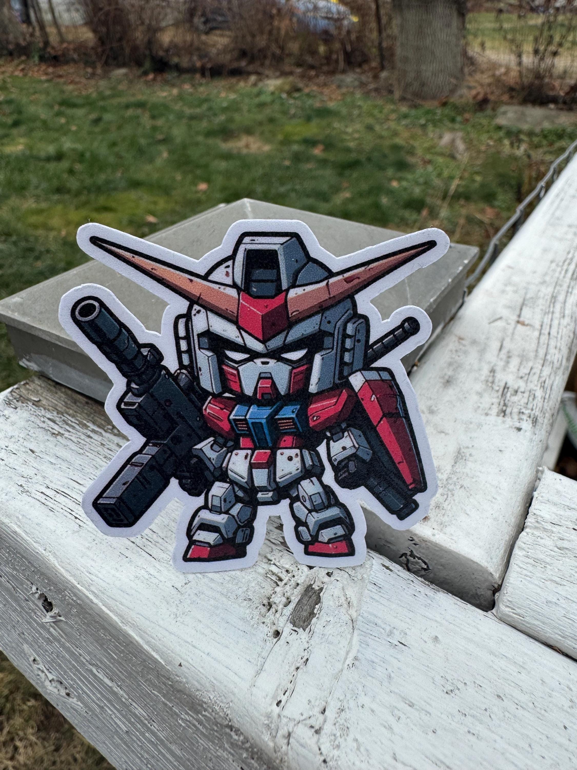 Adorable Chibi Gundam Sticker - Cute Mecha Robot Vinyl Decal for Laptops, Water Bottles, and More