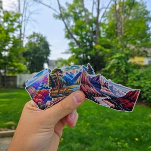 Vibrant Nature Landscape Sticker Set - Mountains | Forests | and Desert Hike