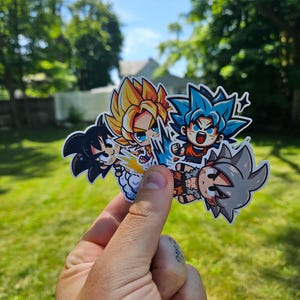 Chibi Anime Dragon Character Set | Original, Super, God, Ultra| Great for anime lovers, tumblers, laptops, water bottles and more!