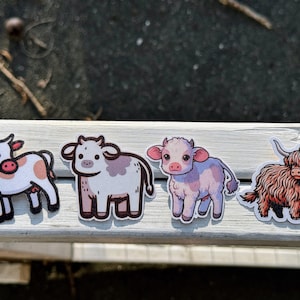 Cute Farm Cow Stickers | Animal Vinyl Decals for Laptops, Notebooks, and More