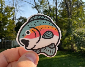 Colorful Rainbow Trout Sticker - Perfect for Nature and Fish Enthusiasts! |Laptop, water bottle, tumbler, cooler sticker