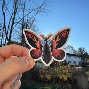Cute Chibi Mothra Sticker | Iconic Kaiju Decal for Laptops, Water Bottles, and More