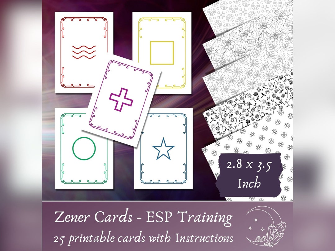 Printable Zener Cards for ESP Training Clairvoyance &amp; - Etsy Ireland