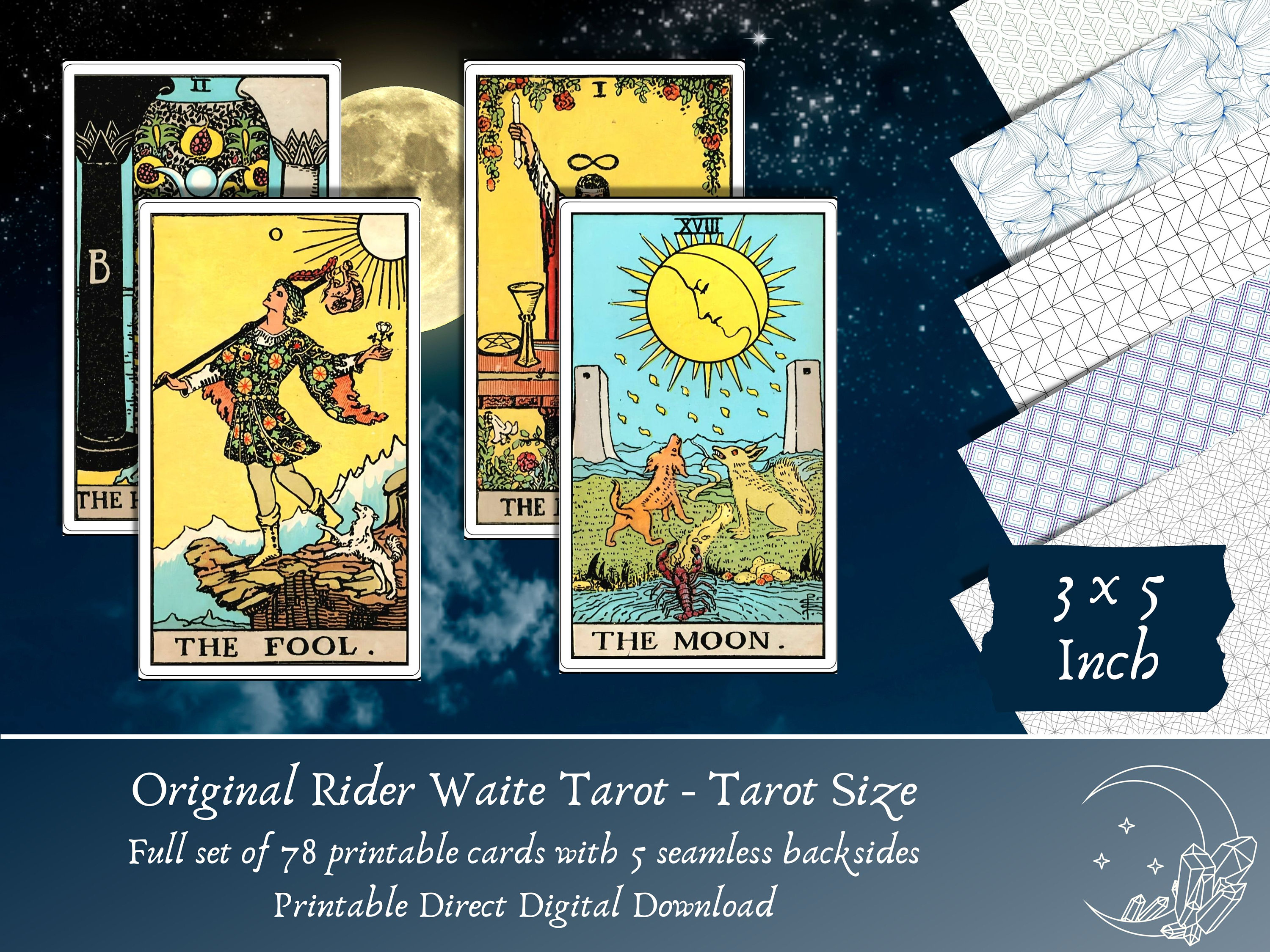 en sælger Perle R Printable Tarot Cards Original Rider Waite Tarot Deck - Etsy Israel