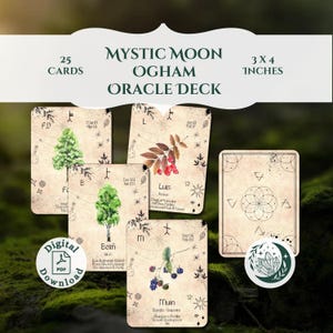Ogham Oracle Deck - 25 cartes imprimables avec des mots-clés pour la divination dans la tradition celtique