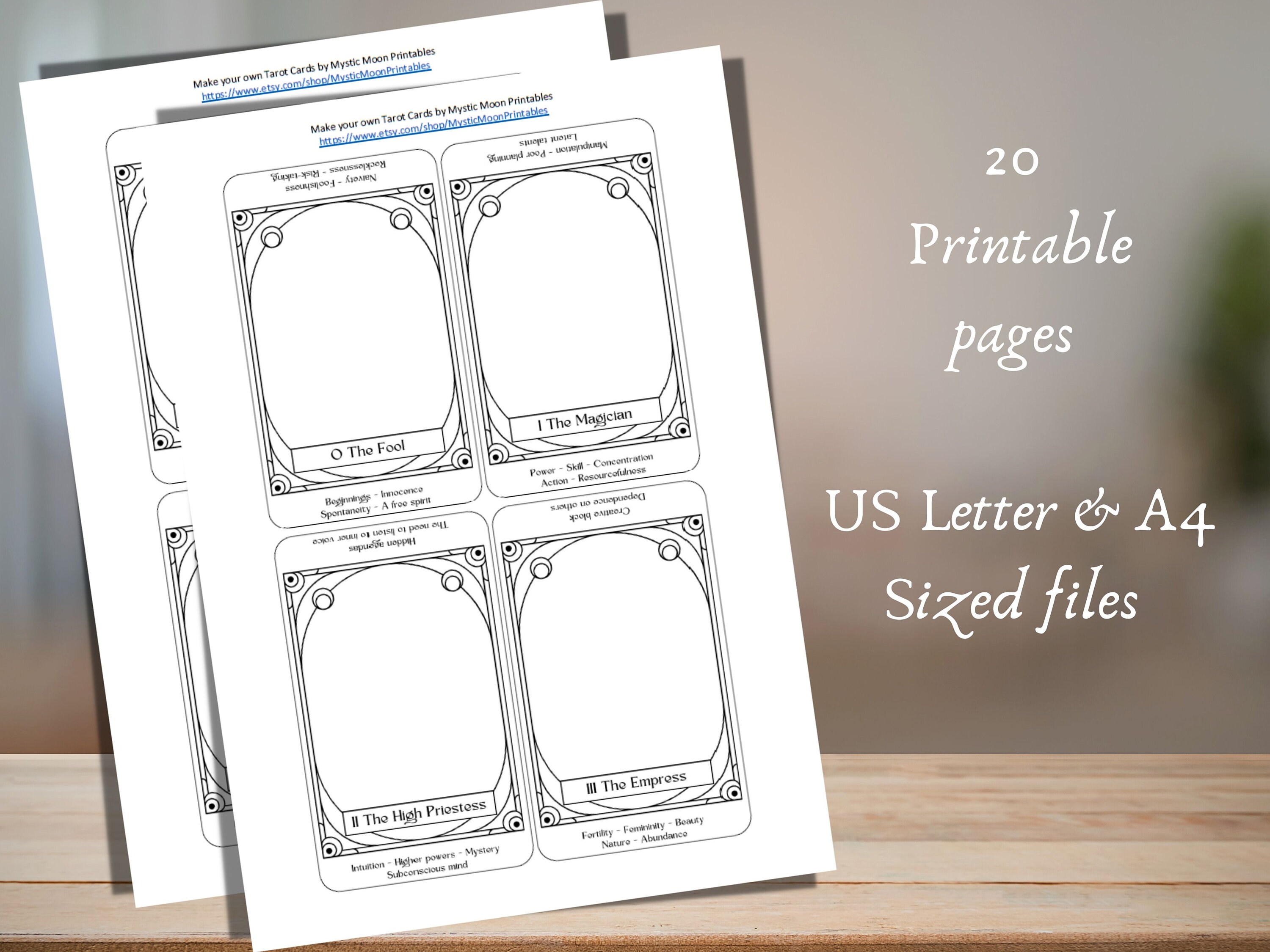 Make Your Own Tarot Deck Blank Tarot Card With Keywords Etsy Australia