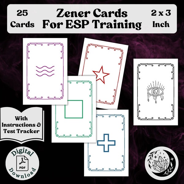 Zener Cards for ESP Training: practice your clairvoyance skills and develop psychic abilities with this printable deck with instructions